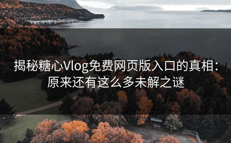 揭秘糖心Vlog免费网页版入口的真相：原来还有这么多未解之谜