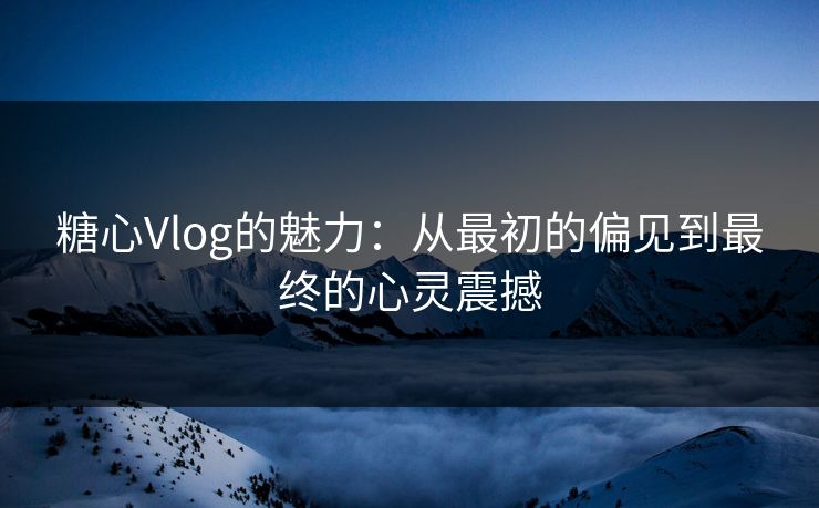 糖心Vlog的魅力：从最初的偏见到最终的心灵震撼