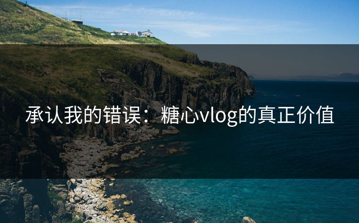 承认我的错误：糖心vlog的真正价值
