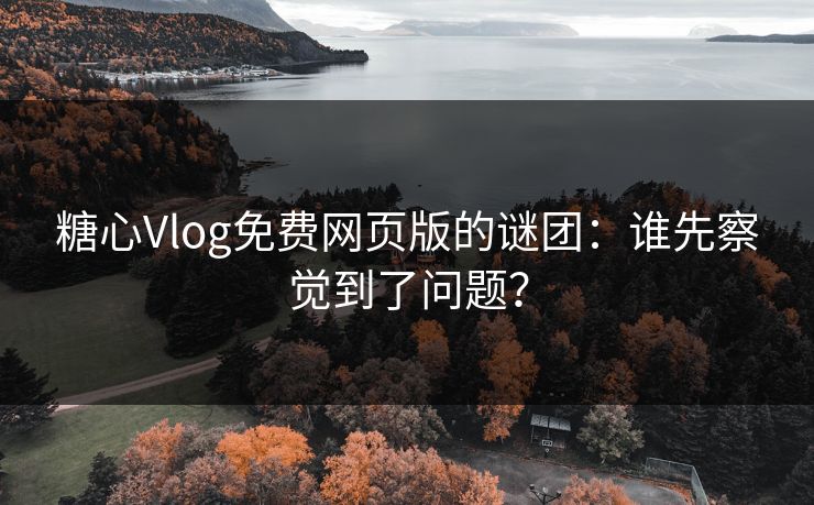 糖心Vlog免费网页版的谜团：谁先察觉到了问题？