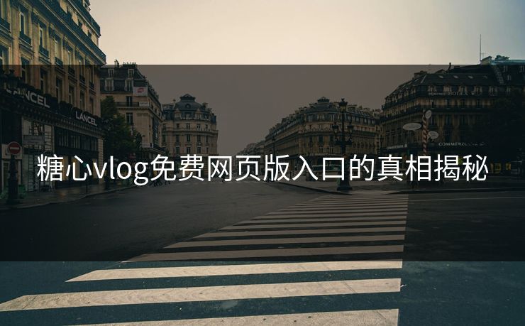 糖心vlog免费网页版入口的真相揭秘