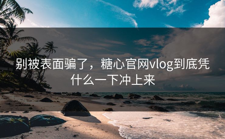 别被表面骗了，糖心官网vlog到底凭什么一下冲上来