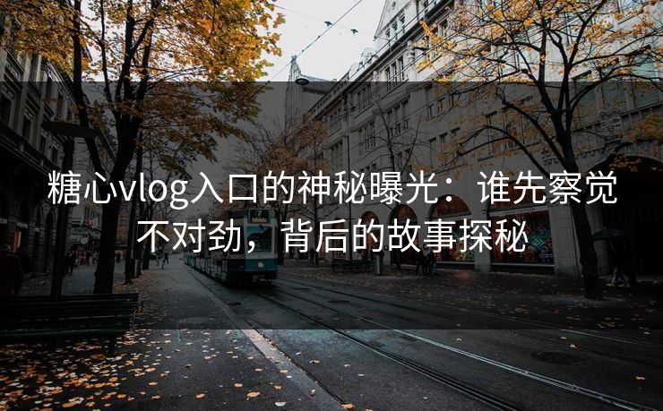 糖心vlog入口的神秘曝光：谁先察觉不对劲，背后的故事探秘