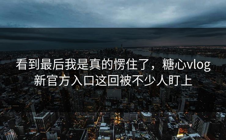 看到最后我是真的愣住了，糖心vlog新官方入口这回被不少人盯上