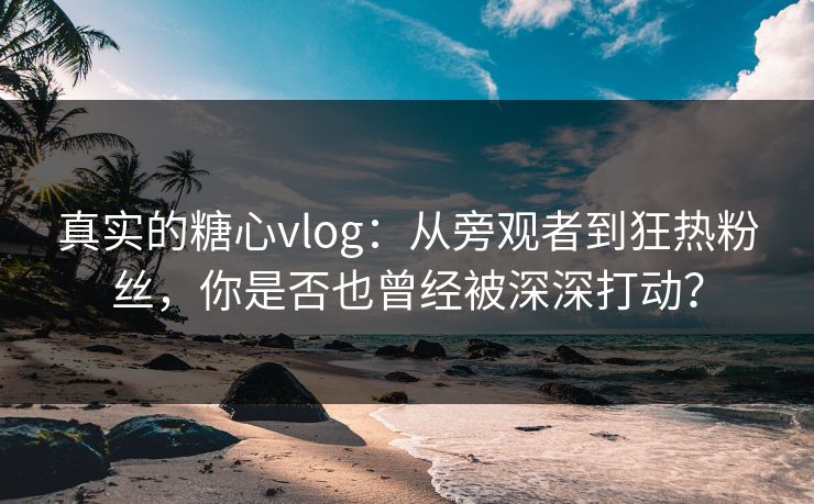 真实的糖心vlog：从旁观者到狂热粉丝，你是否也曾经被深深打动？