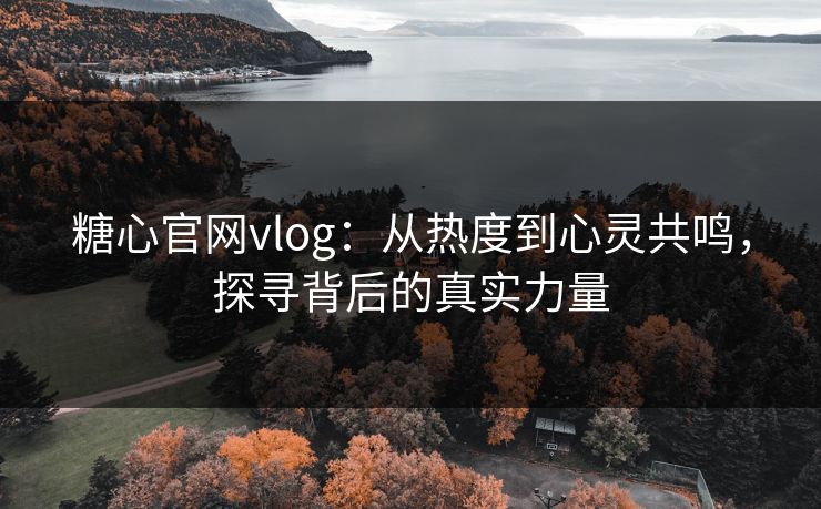 糖心官网vlog：从热度到心灵共鸣，探寻背后的真实力量