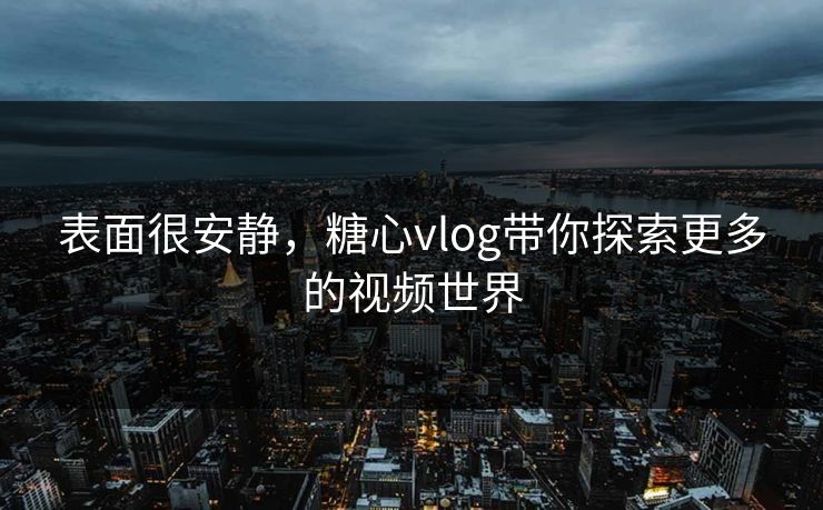 表面很安静，糖心vlog带你探索更多的视频世界