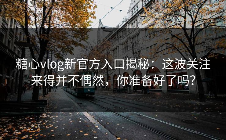 糖心vlog新官方入口揭秘：这波关注来得并不偶然，你准备好了吗？